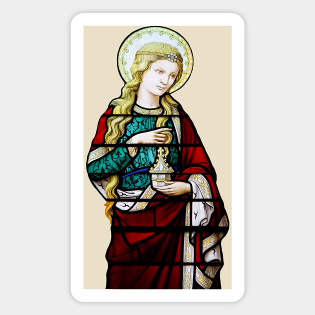 Saint Mary Magdalene Stained Glass Window Magnet by Catholicamtees